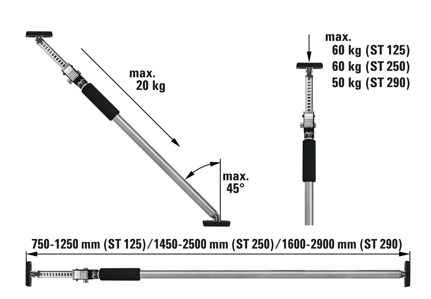 Deckenstütze ST290 160-290 cm