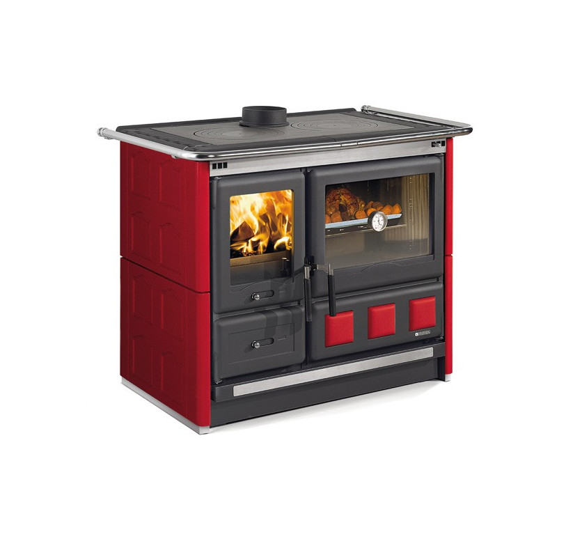 LA NORDICA® Küchenherd Holzherd ROSA XXL 5.0 MAIOLICA bordeaux 11kW