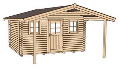 weka Gartenhaus 135 A Gr.2, 45 mm, V200, ET, 2 EF