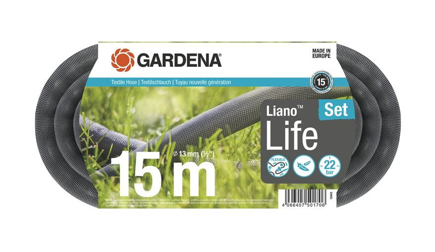 Gardena Textilschlauch Liano Life 1/2 Zoll 15m 18445-20