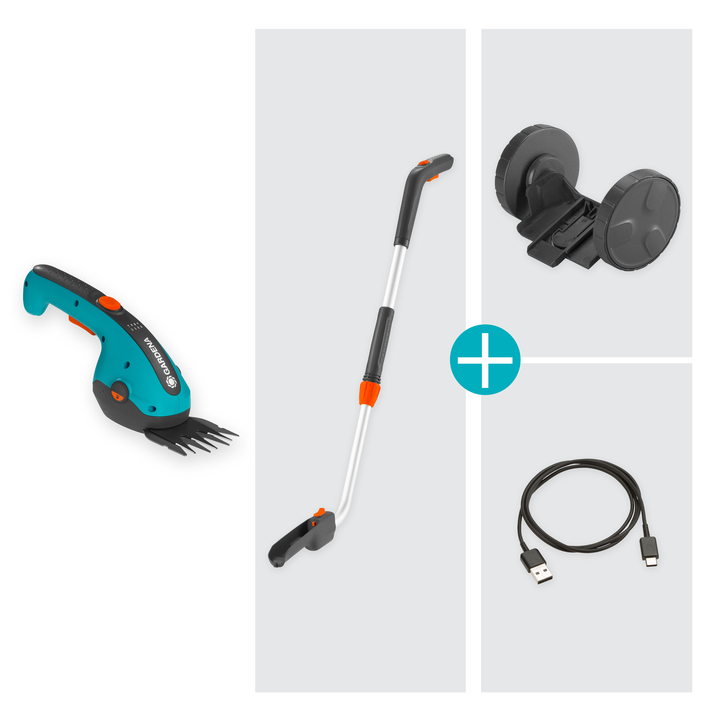 GARDENA Akku Grasschere ClassicCut Li mit Teleskopstiel Set 9886-20