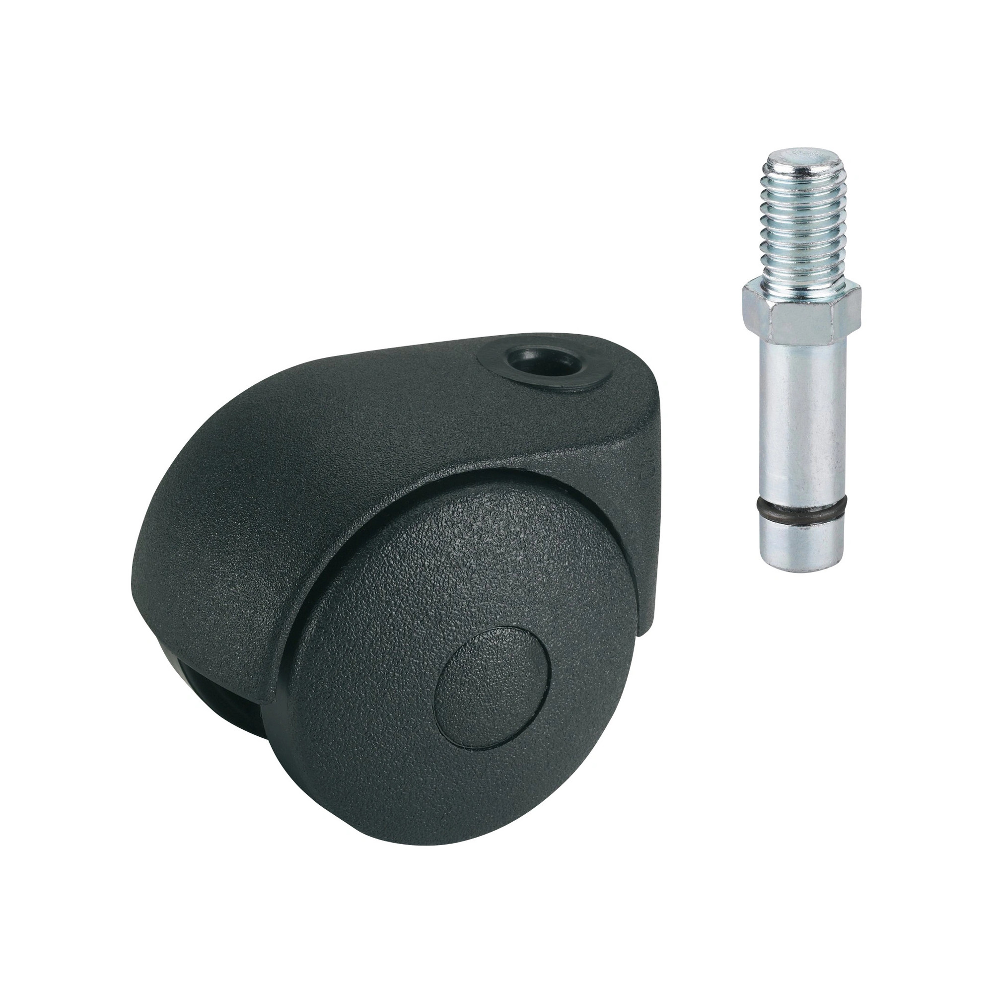 Doppelrolle, Kunststoff, schwarz, mit Platte