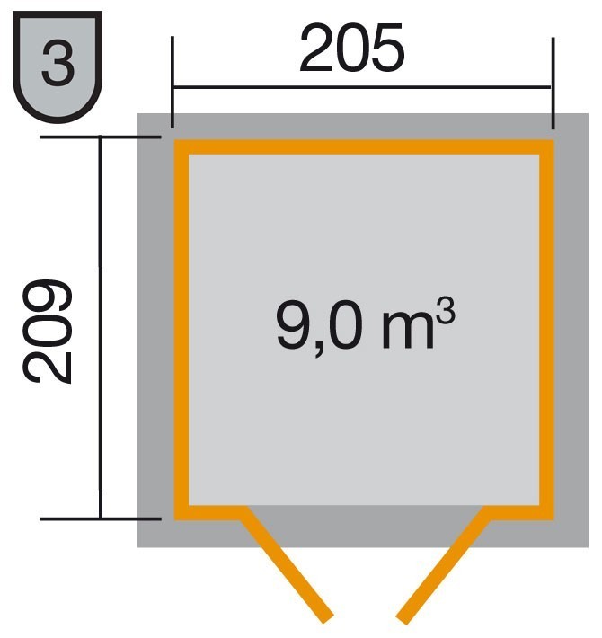 weka Gartenhaus 226 Gr.1, anthrazit, 21 mm