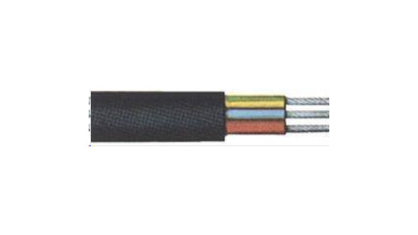 Gummischlauchleit.H05RR-F3x1,5mm2,schwarz, 50m