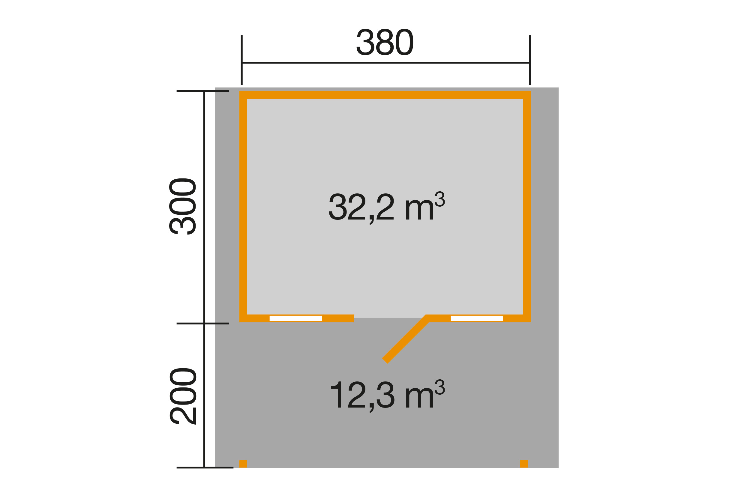 weka Gartenhaus 110 A Gr.1, 28 mm, V200, ET, 2 EF