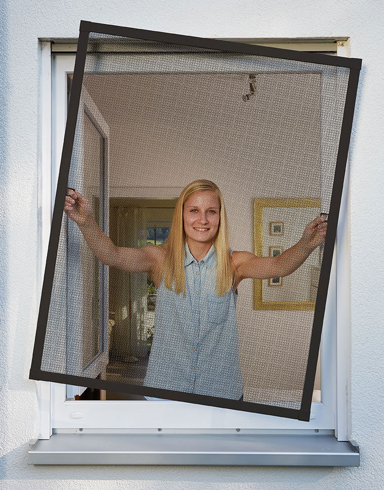 Fliegengitter Plus für Fenster Schellenberg Alu 100x120cm anthrazit