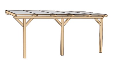 Terrassenüberdachung Weka 672 Gr. 2 Leimholz natur 541x279cm