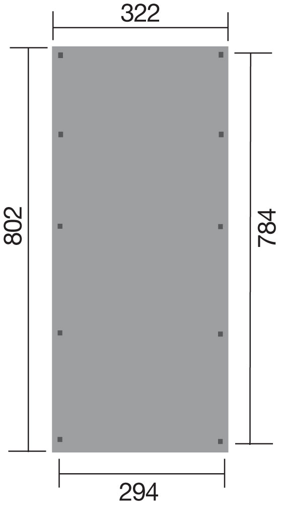 weka Flachdach Einzelcarport 617 Gr.3 mit Trapezbl
