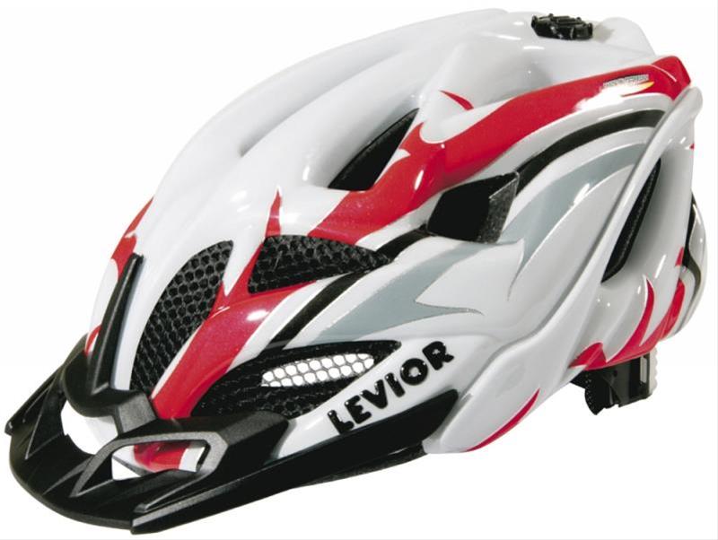 Fahrradhelm Levior Helm Opus Visor weiß-rot Gr. L 56-62cm