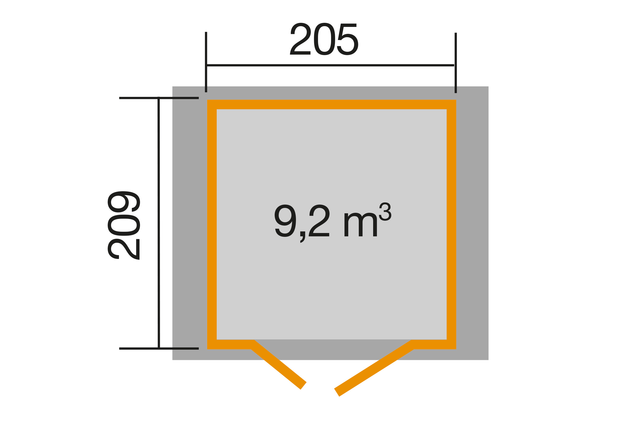 weka Gartenhaus 224 A Gr. 1 anthrazit, 21 mm