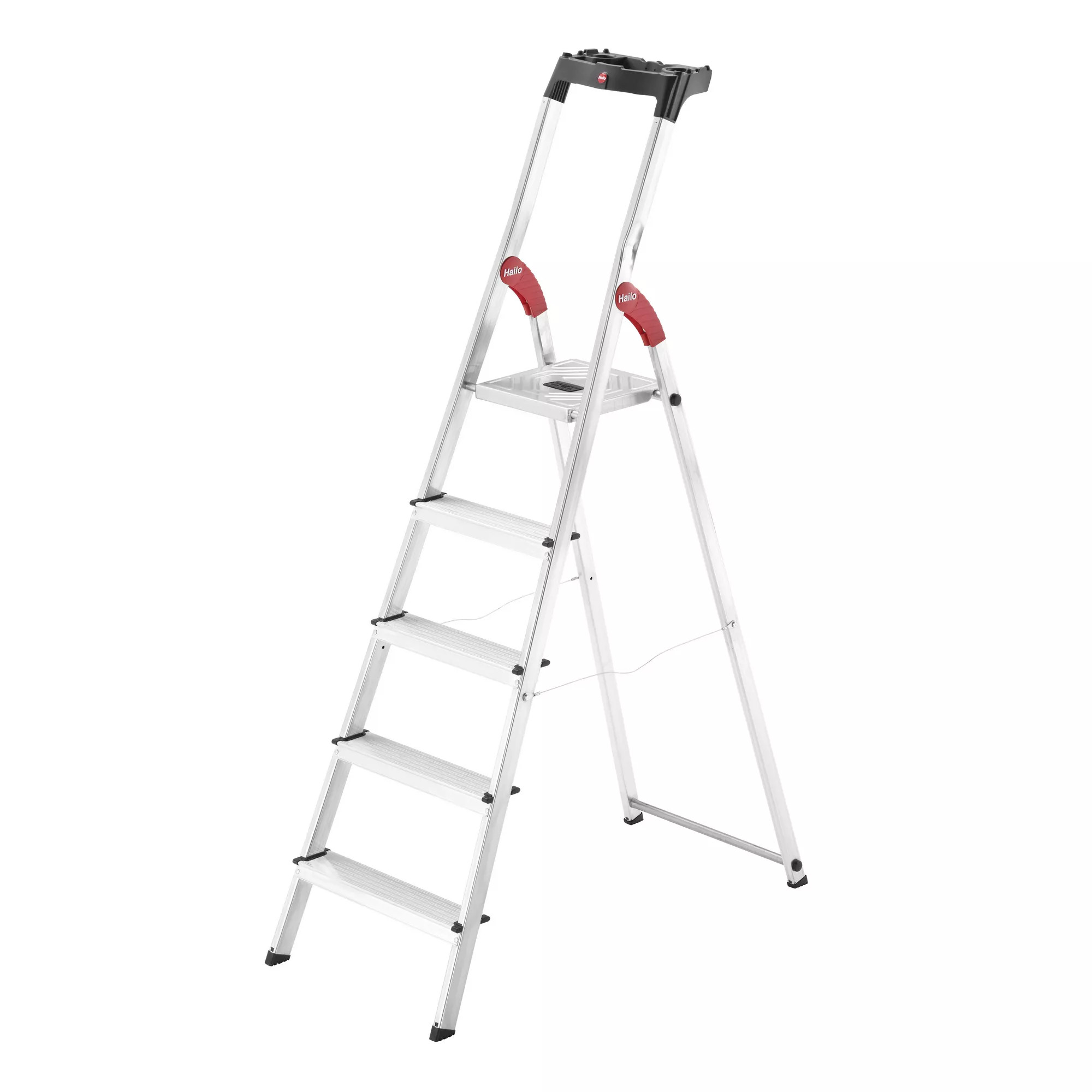 Hailo Stehleiter L60 StandardLine 5 Stufen silbern 182 cm