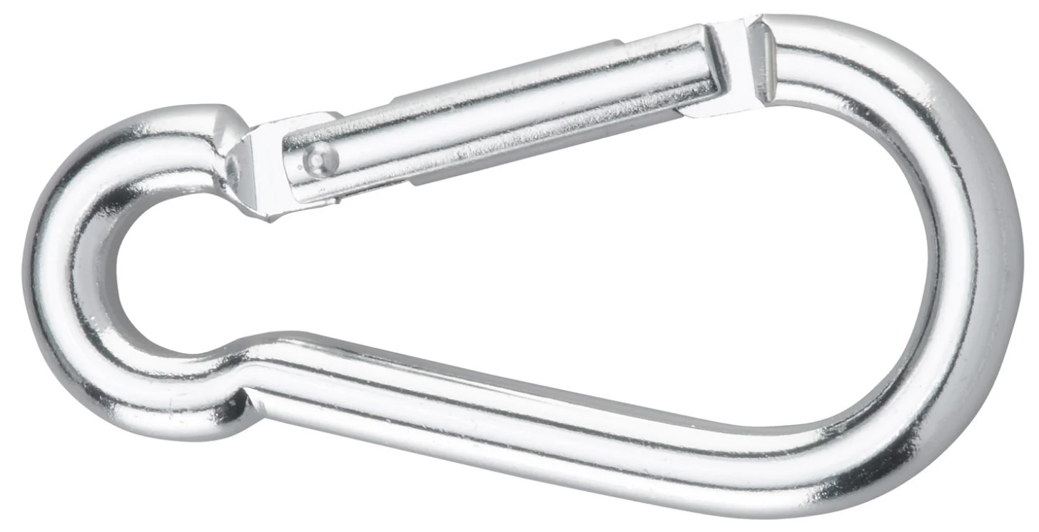 Dörner + Helmer Aluminium-Karabinerhaken 6 x 60 mm – Silber eloxiert