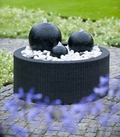 Springbrunnen-Umrandung Wicker 2 für AquaArte Becken bis Ø88cm/150L