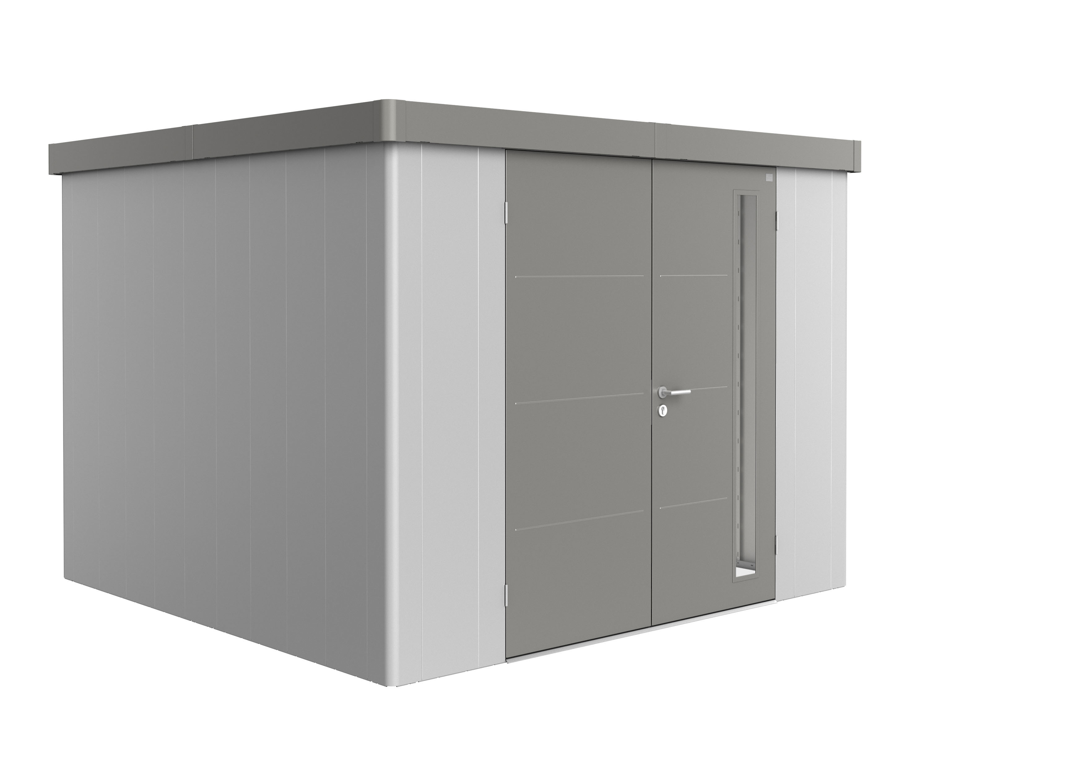 Biohort Gerätehaus Neo 3C Variante 1.2 Doppeltür silber quarzgrau