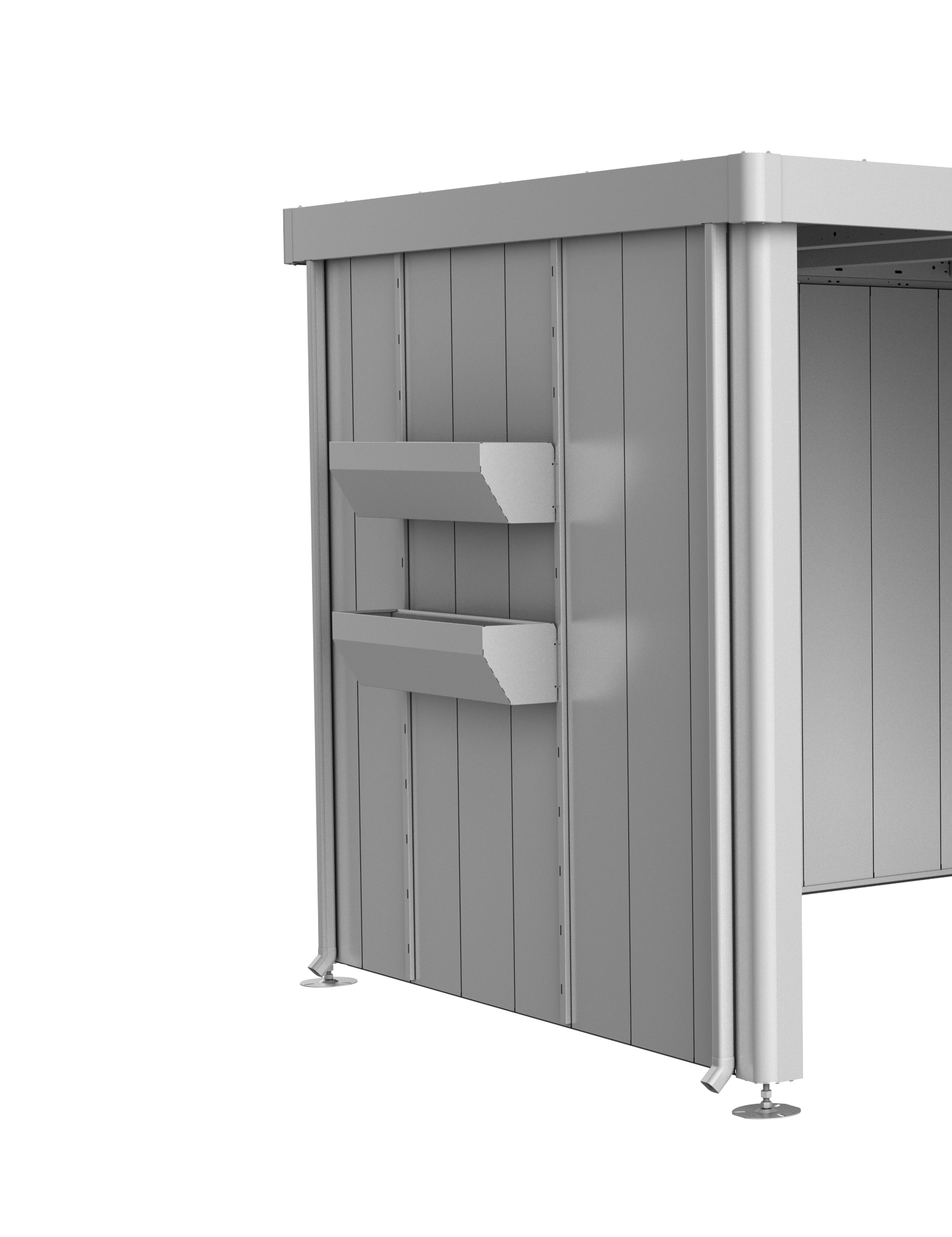 Biohort FloraBoard zu Seitendach für Gerätehaus Neo silber 2A-4D