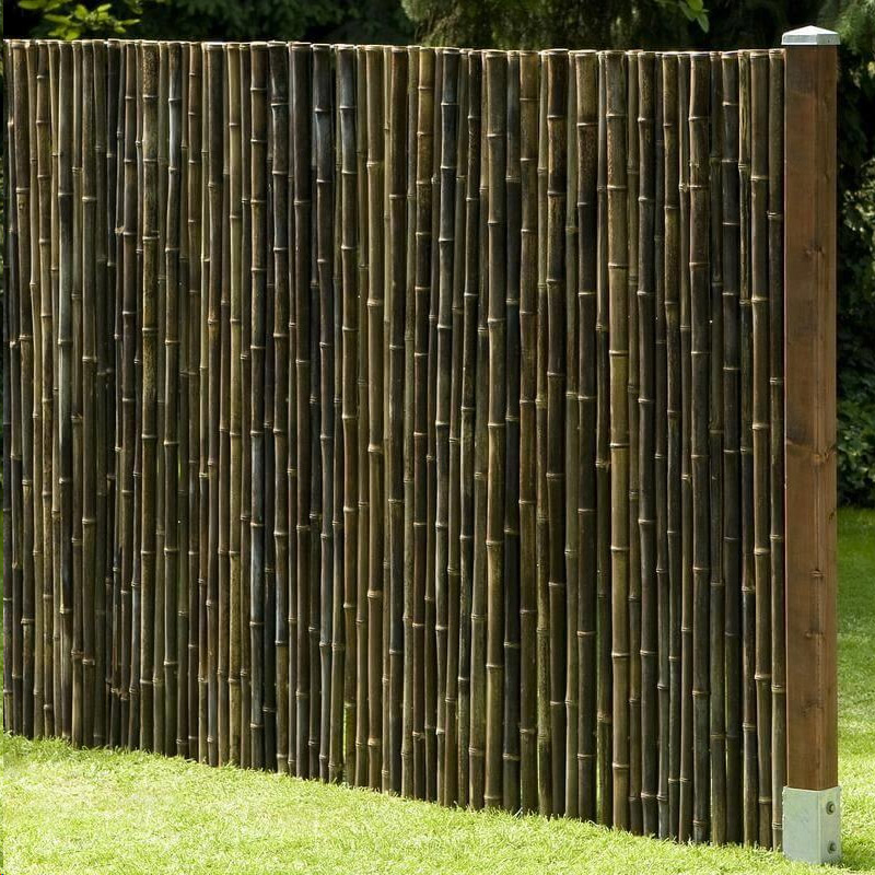 Bambusmatte Black Bambus Sichtschutz 1,80 x 2 m Ø ca. 20-35 mm