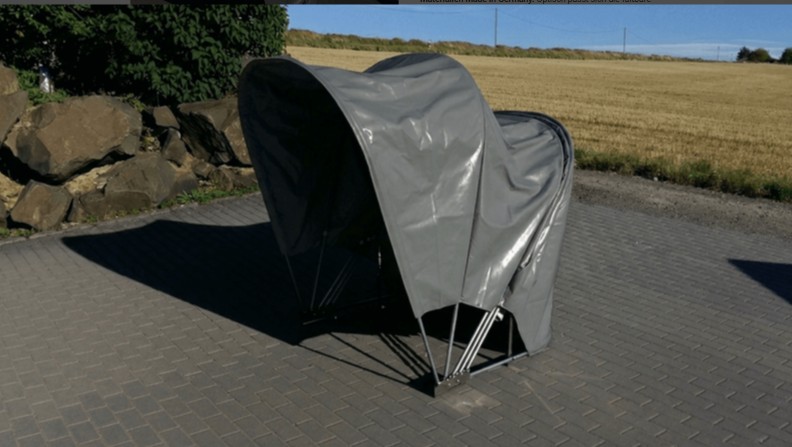 Faltgarage Villa Falto für Seniorenmobil, Motorrad, Fahrräder