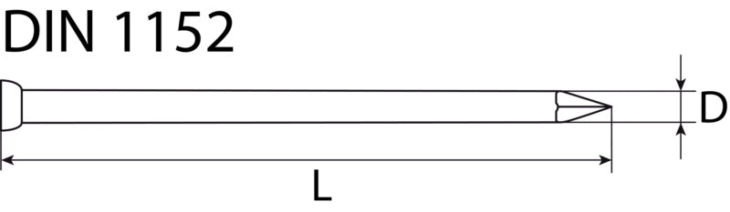 Drahtstifte 2,2 × 55 mm, Stauchkopf, verzinkt, DIN 1152, 1 kg