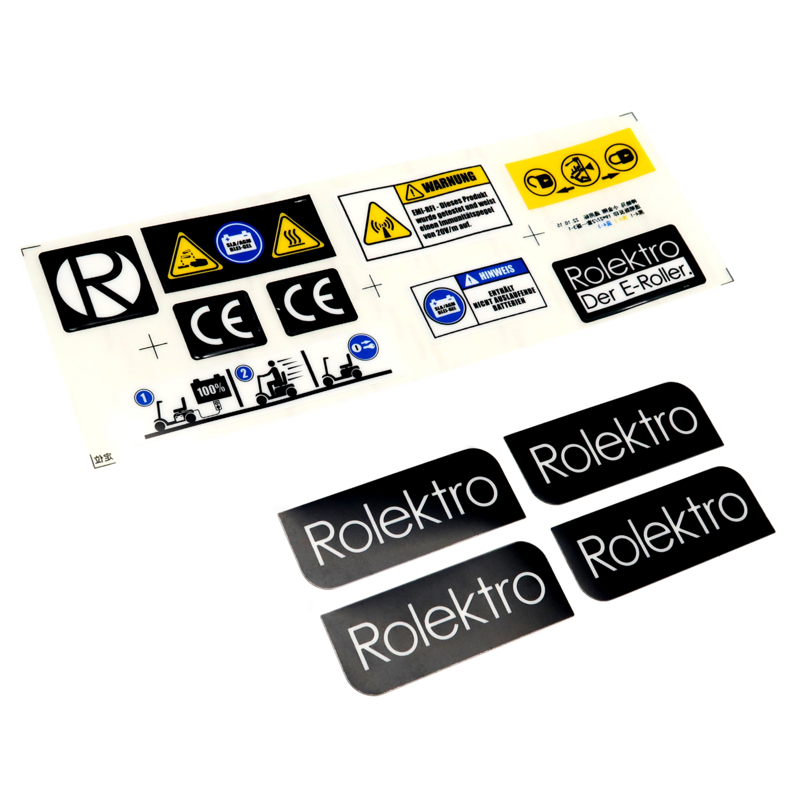 Rolektro Aufkleber, komplettes Set für Trike6V2/V3/Quad6V2/V3/Pro