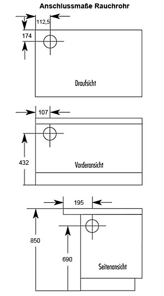 Westminster Küchenherd K176A 90cm weiß Stahl Anschluss links