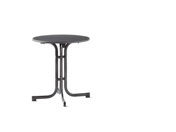 SIEGER Gartentisch / Klapptisch Ø70cm Stahl Mecalit anthrazit