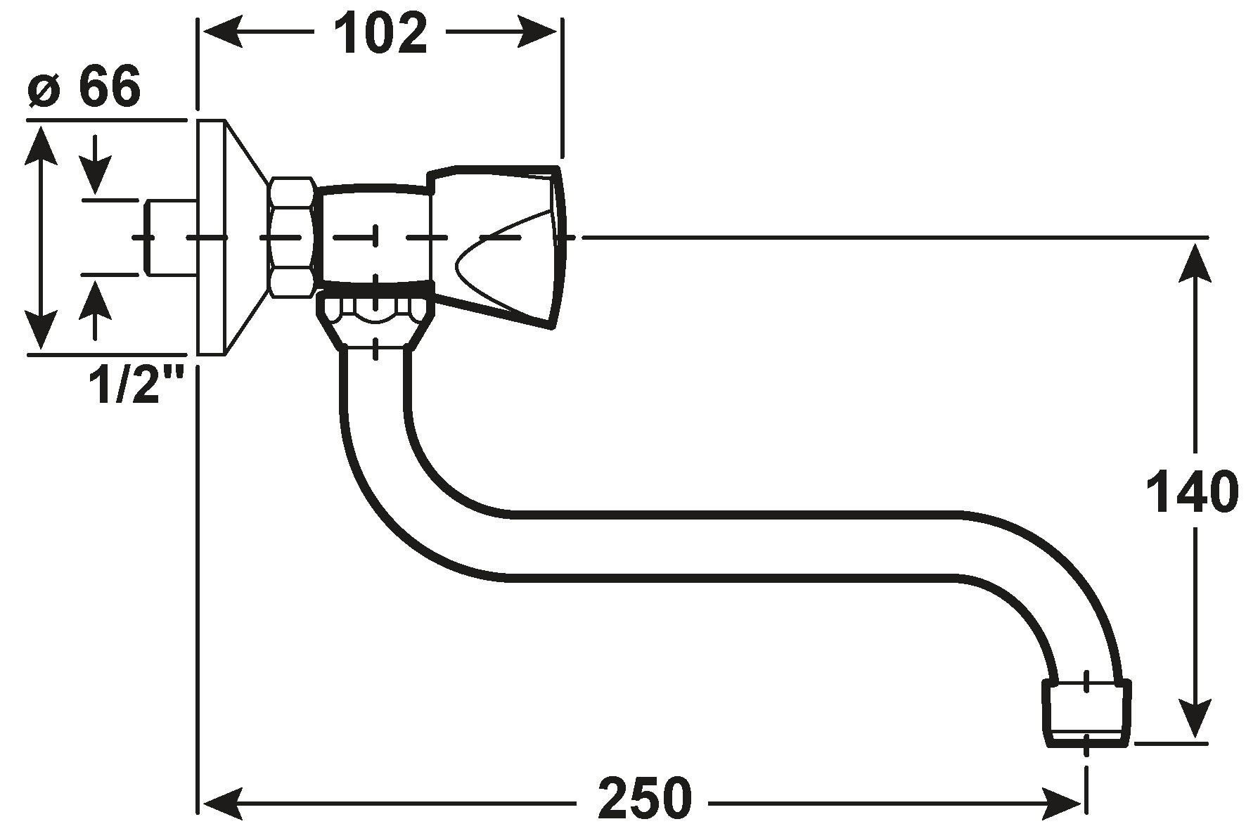 Cornat Zweigriff-Wandarmatur Spültisch Lisa / Wasserhahn verchromt
