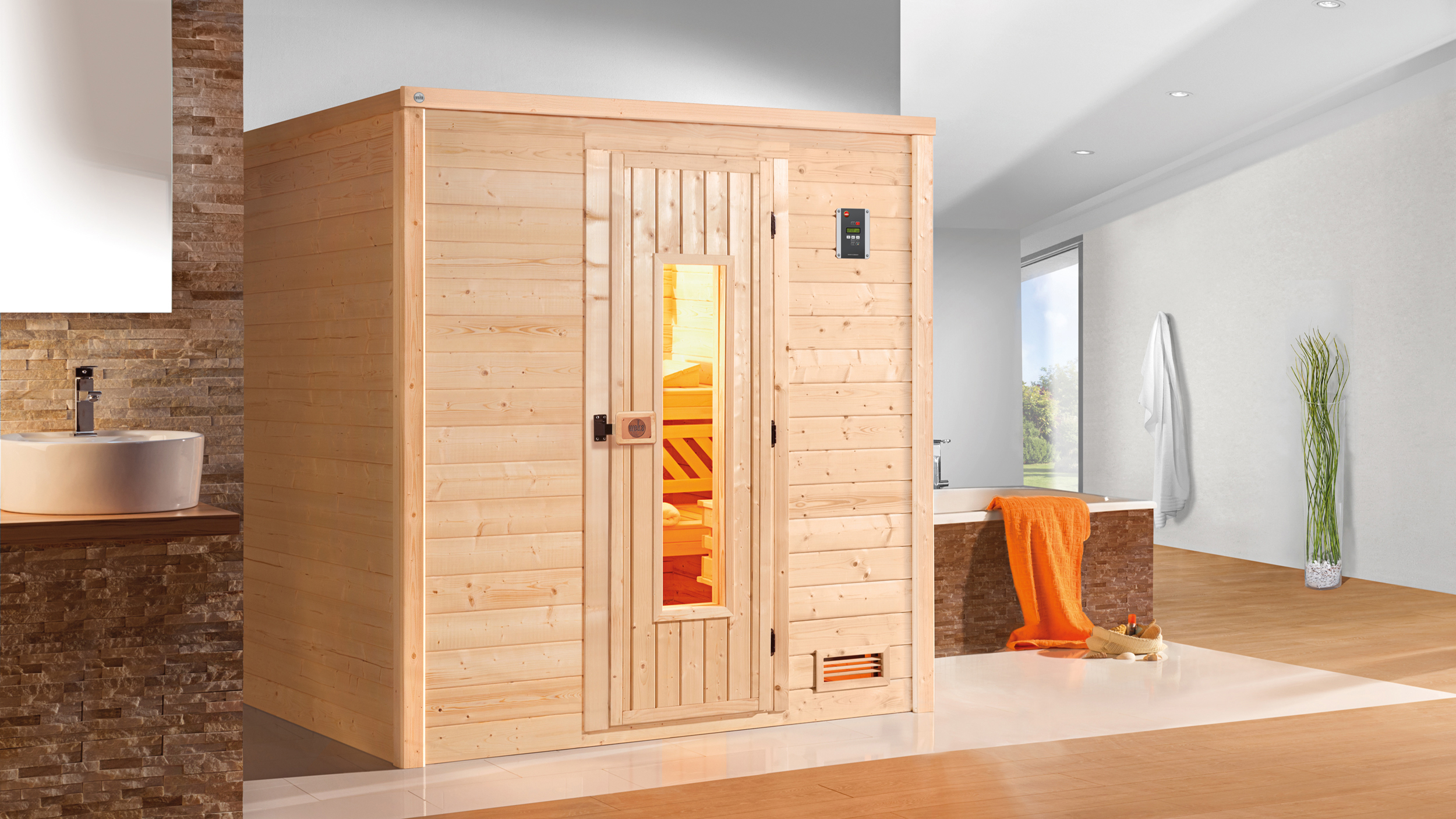 Weka Massivholzsauna  BERGEN 1.8 HT