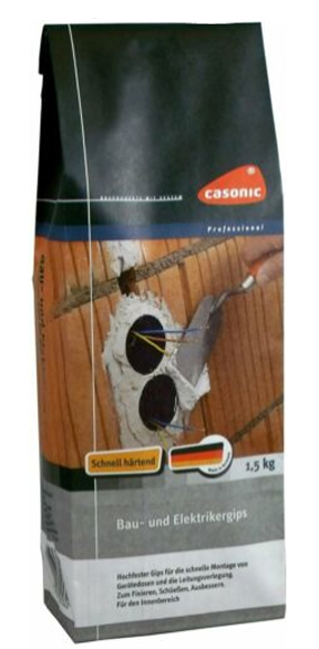 Casonic® Bau und Elektrikergips 1,5kg
