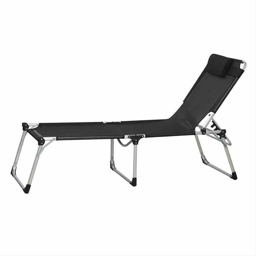 Siena Garden Gartenliege / Campingliege Klappliege Sole Alu schwarz