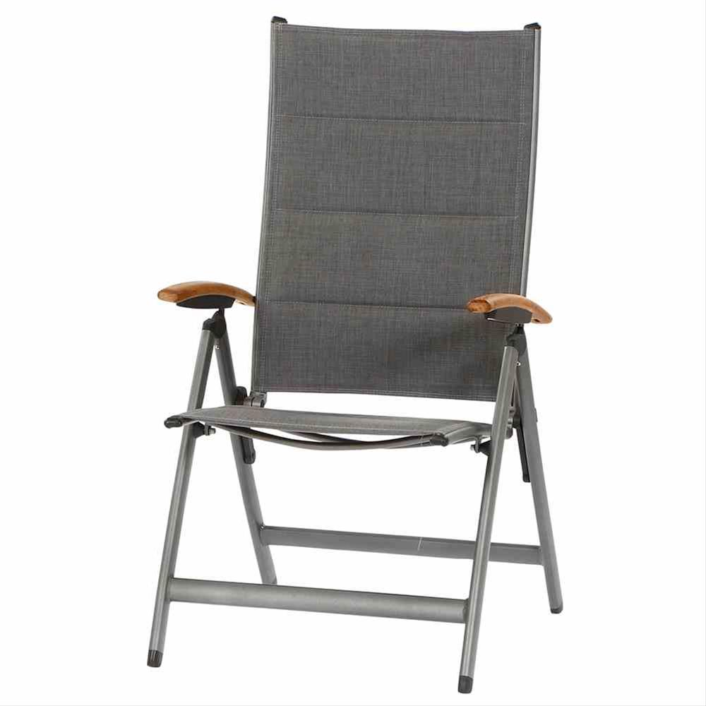 Gartensessel / Klappsessel Siena Garden Savina XL Alu graphit/grau