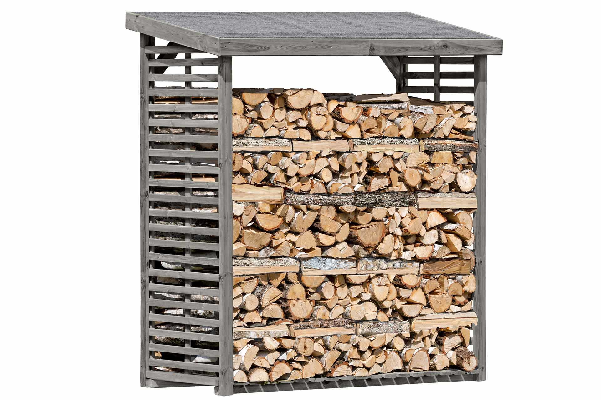 ediGarden Holz Kaminholzregal Flammo L BIG grau