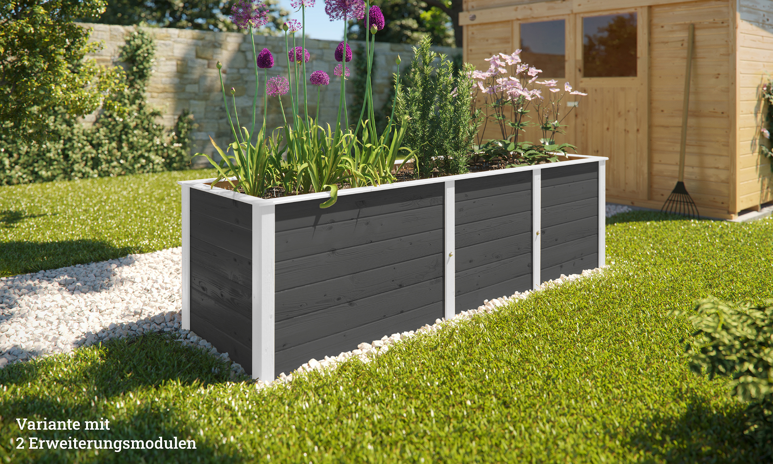 weka Ergänzungssatz Hochbeet Modular, 21 mm, anthrazit