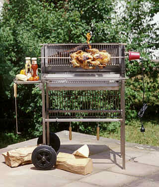 Edelstahl Holzkohlegrill / Grillwagen Schneider Multi Kulti Grill