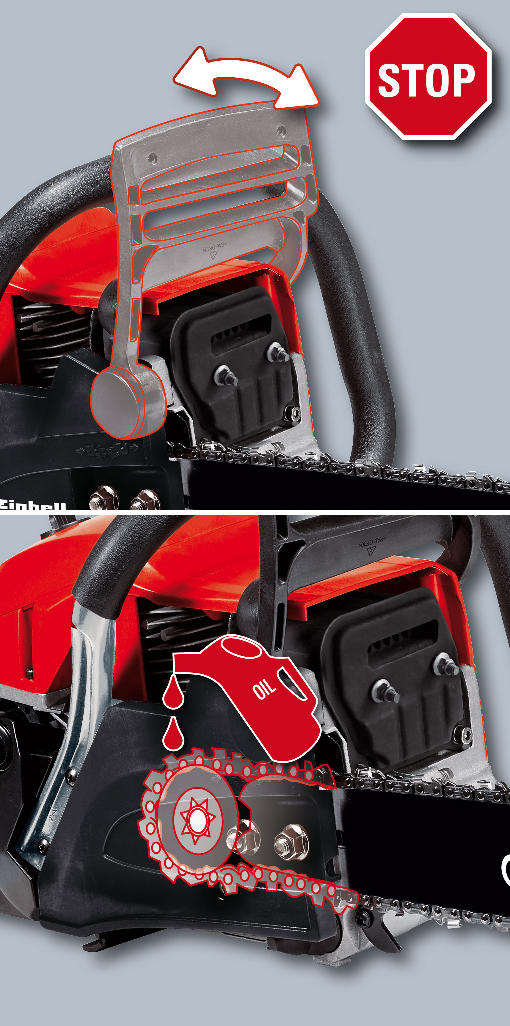 Einhell Kettensäge GC-PC 2040 I, Motorsäge Benzin, 50,4 cm³, 2 kW / 2,7 PS,  Schwertlänge 40cm – Böttcher AG