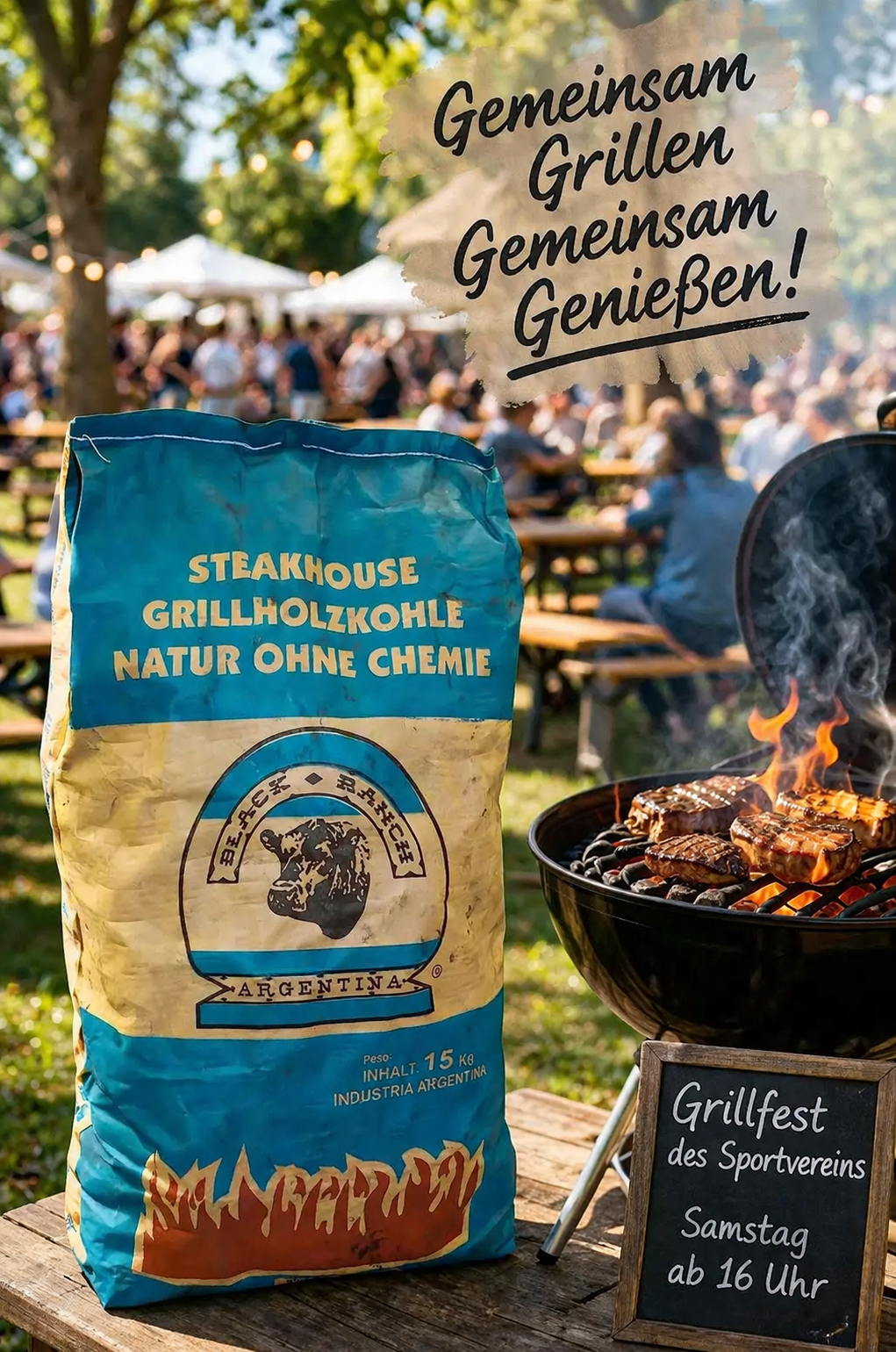 Black Ranch Quebracho Grill-Holzkohle aus Argentinien 15 kg