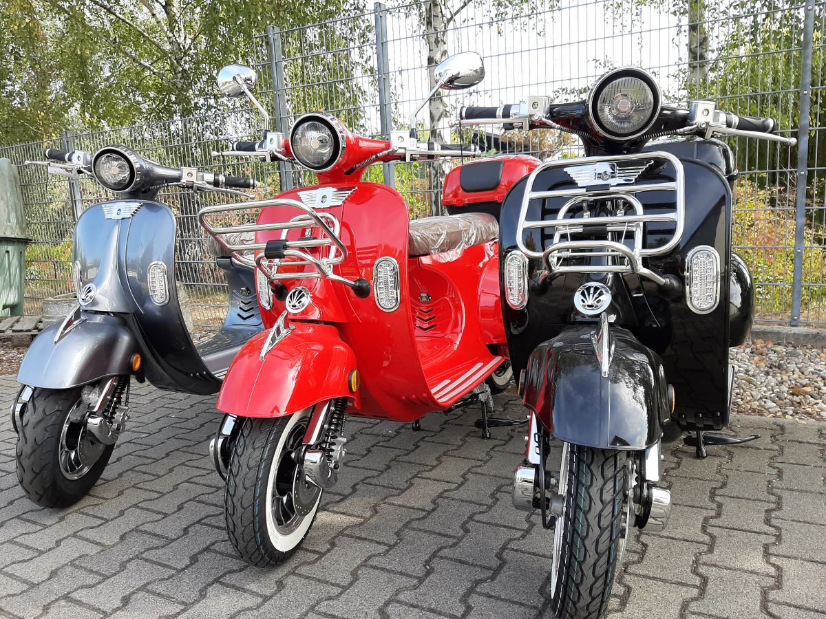 Retro Elektroroller 45Km h Ginabella 4000-60 mediterran blau