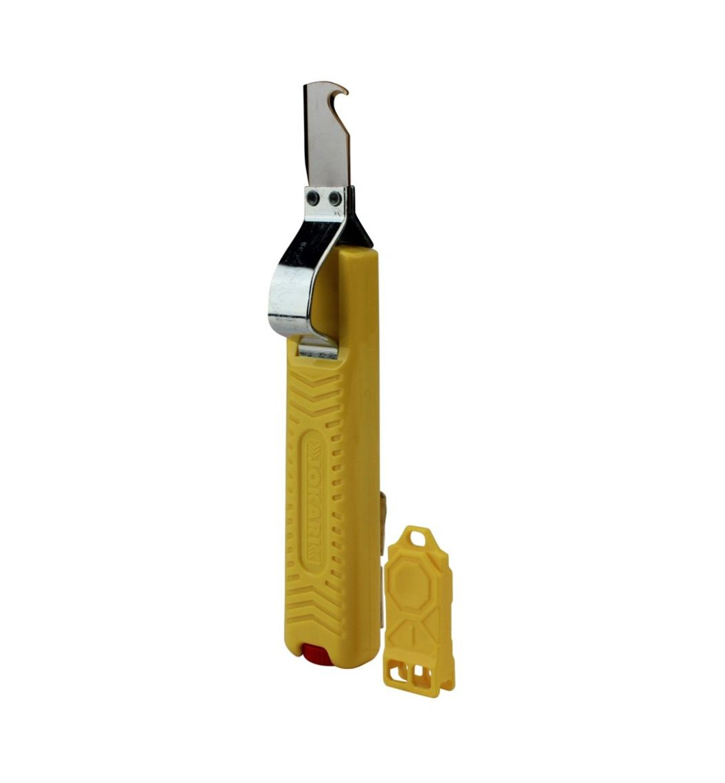 Kabelmesser mit Hakenklinge gelb