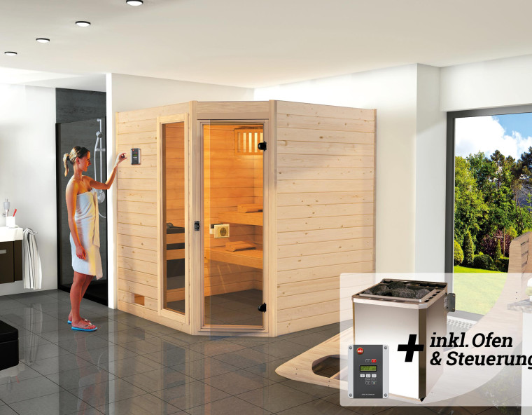 Weka Sauna VALIDA 7,5 kW BioS Gr.2 Glastür mit Fenster