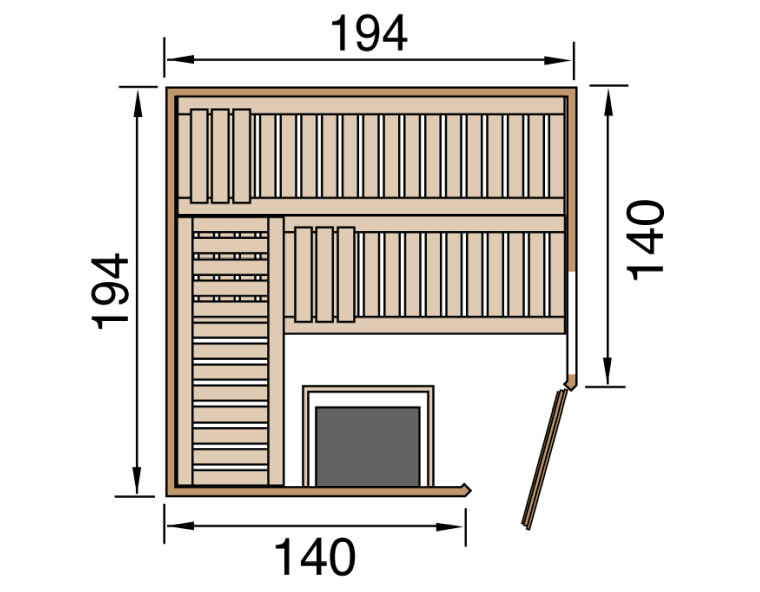 Weka Sauna Varberg 7,5 kW OS Gr.3 Holztür