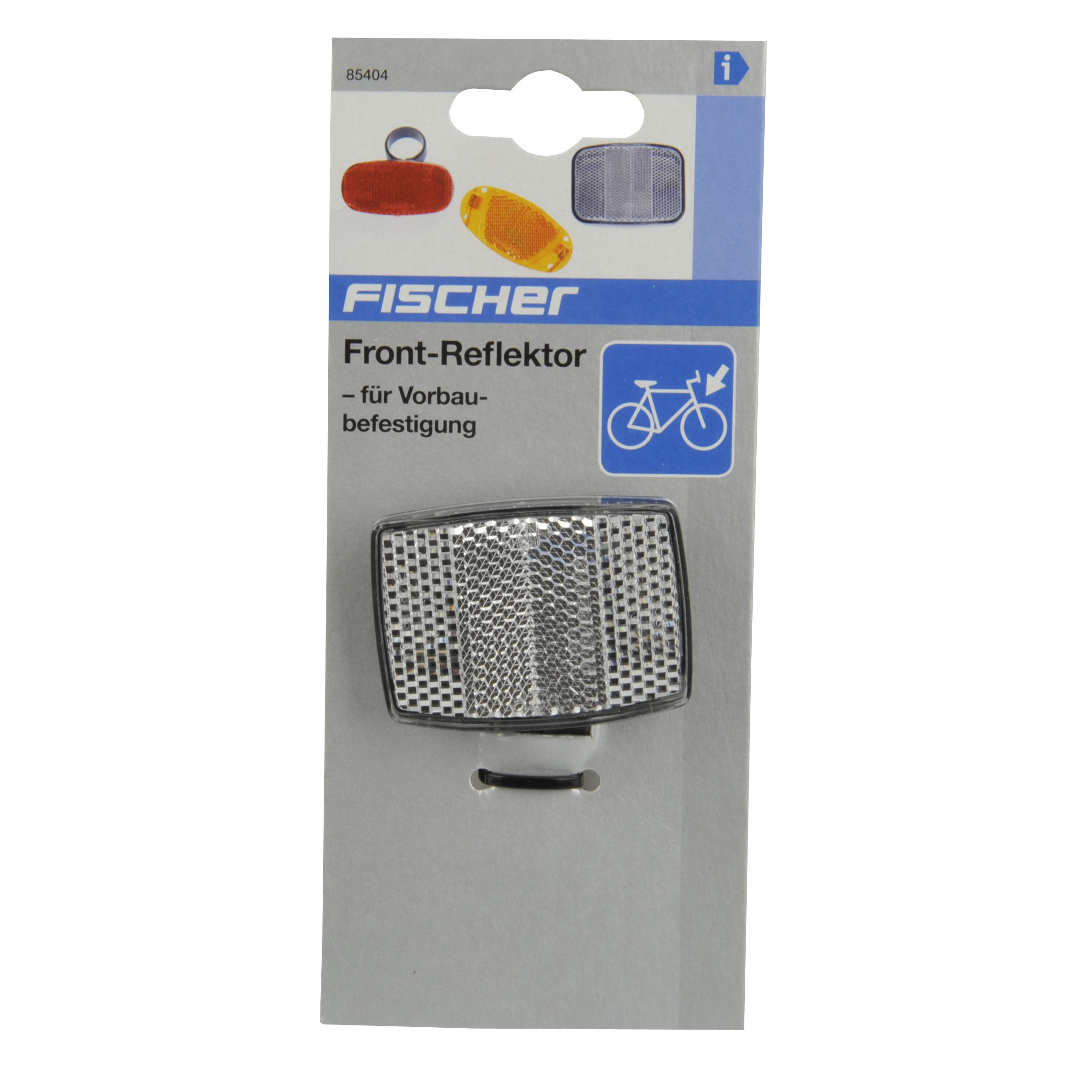 Fischer Fahrrad Reflektoren / Front-Reflektor für Vorbaubefestigung