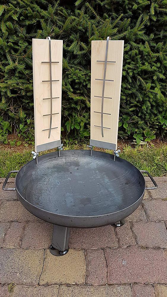 Flammlachsbretter Planke Räucherbretter 4 Stück mit Halter verstellbar