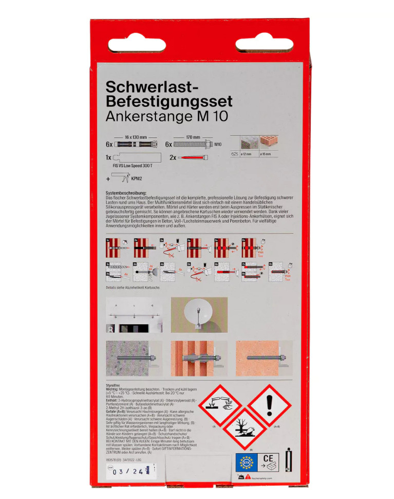 Fischer Schwerlast Befestigungsset 300T SBS Set M 10