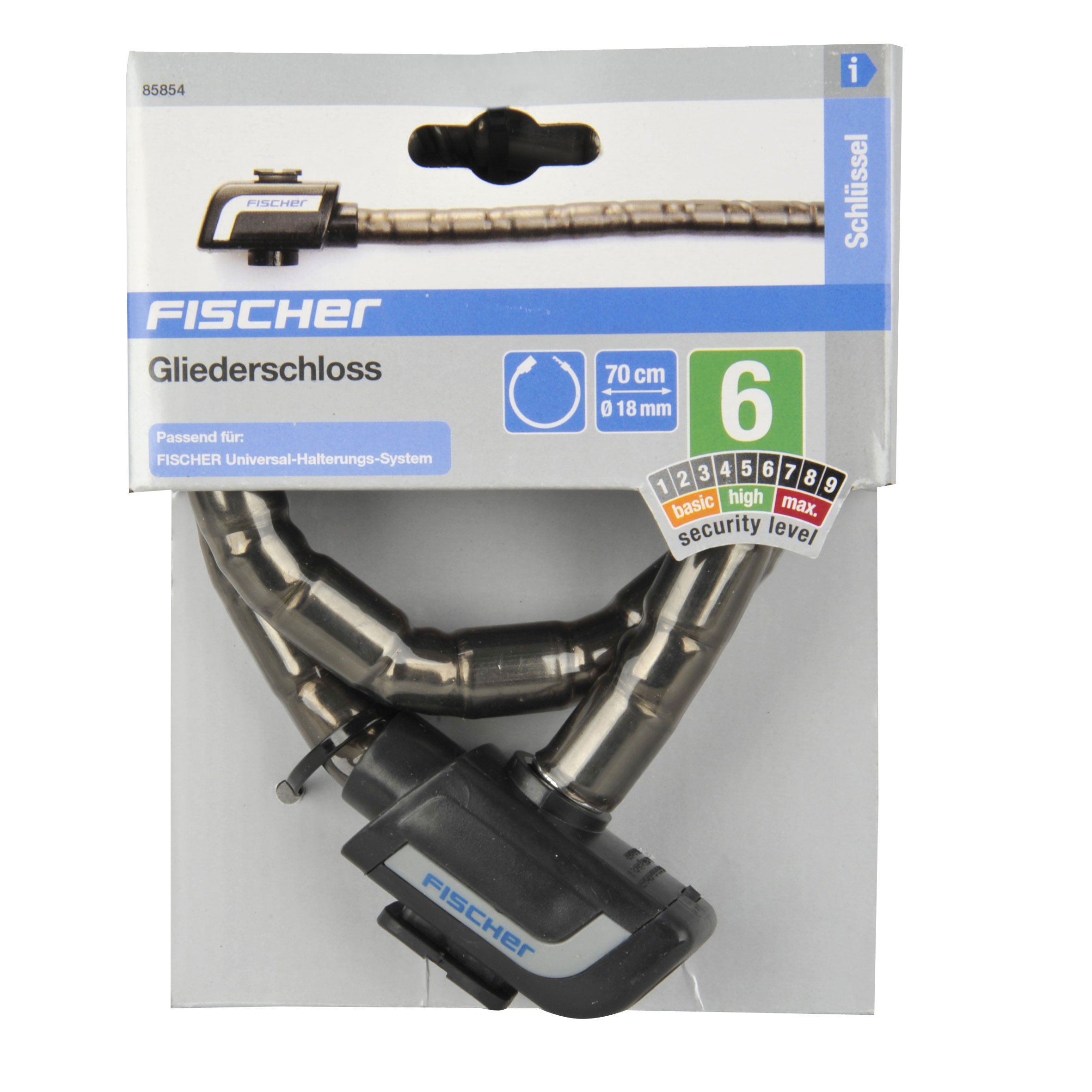 Fischer Fahrradschloss / Gliederschloss Ø 18 mm Länge 70cm