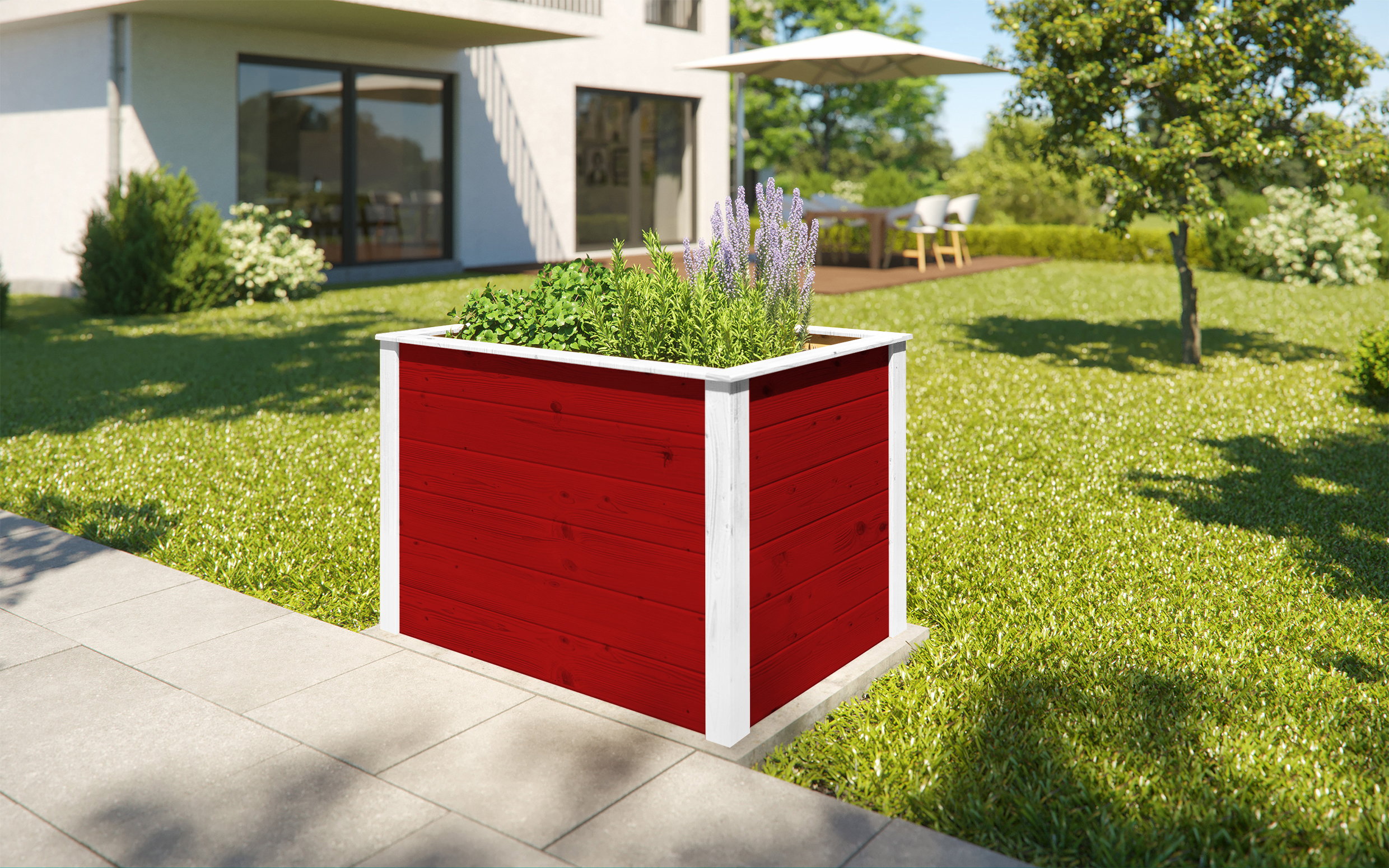 weka Element-Hochbeet Modular, 21 mm, rot, 98 x 69