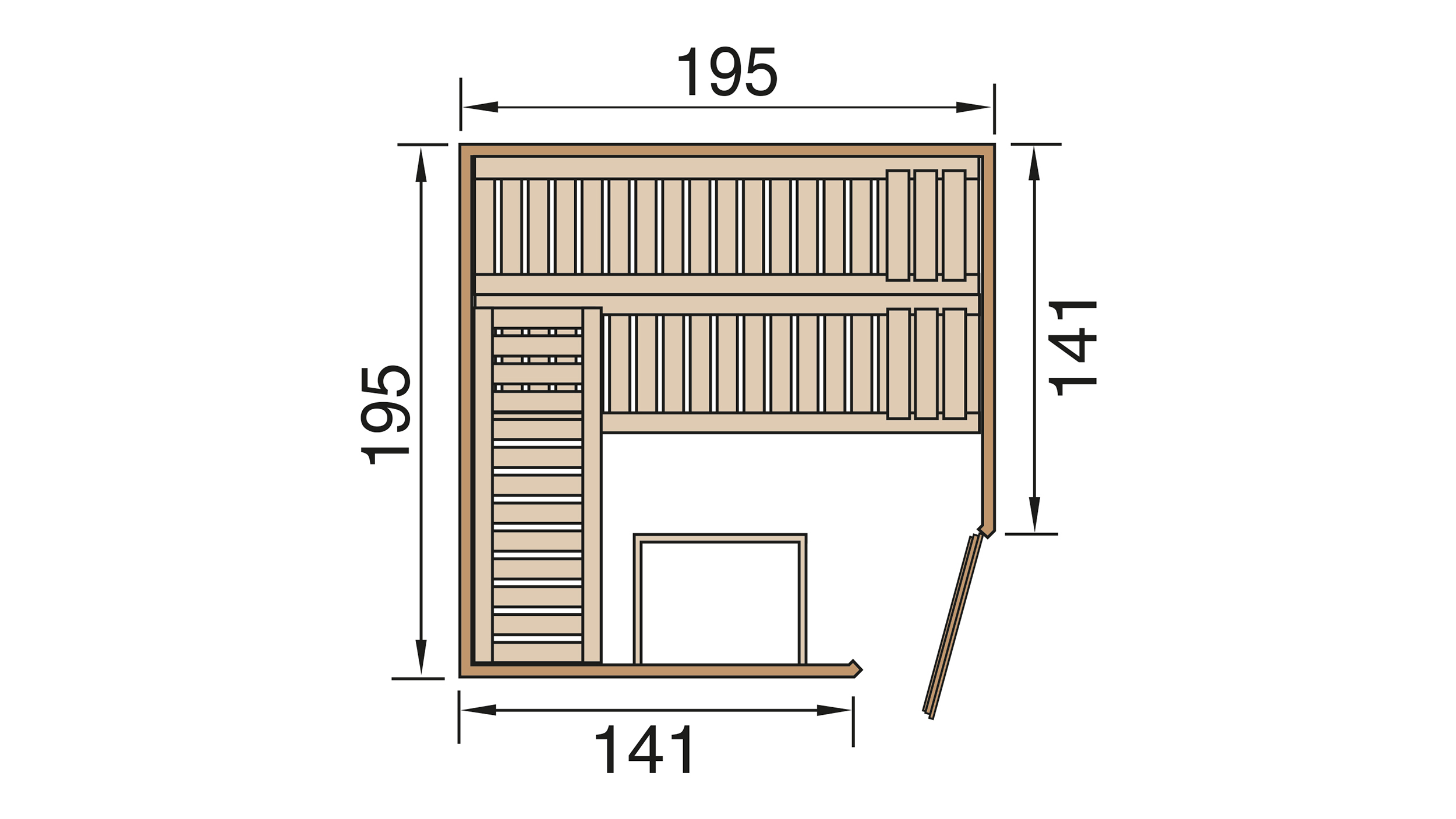 Weka Massivholz Sauna TURKU 2 GT