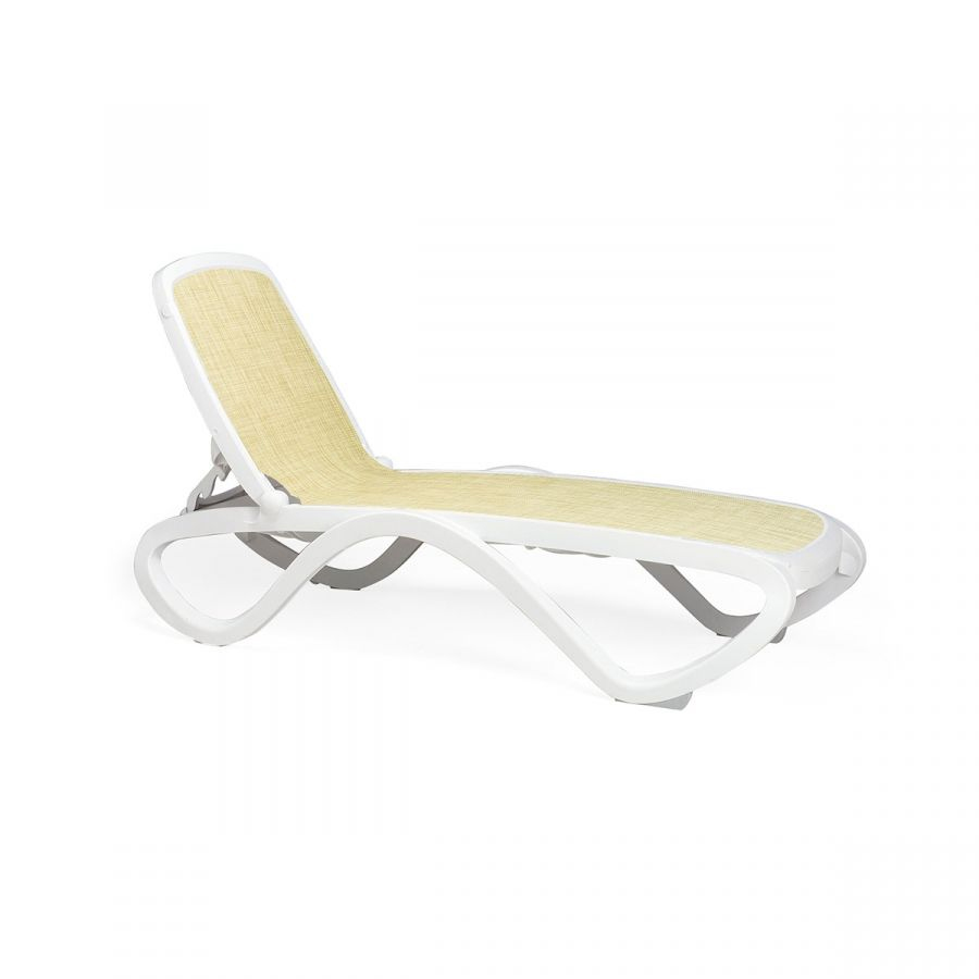 NARDI Sonnenliege Gartenliege Stapelliege Omega weiß beige