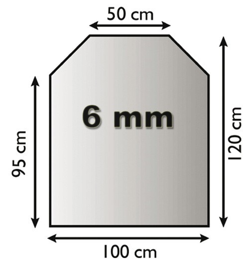 Funkenschutzplatte Glas 6mm Lienbacher 6-Eck 100x120cm