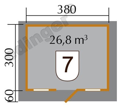 weka Gartenhaus 135 Gr.1, 45 mm, V60, ET, 2 EF