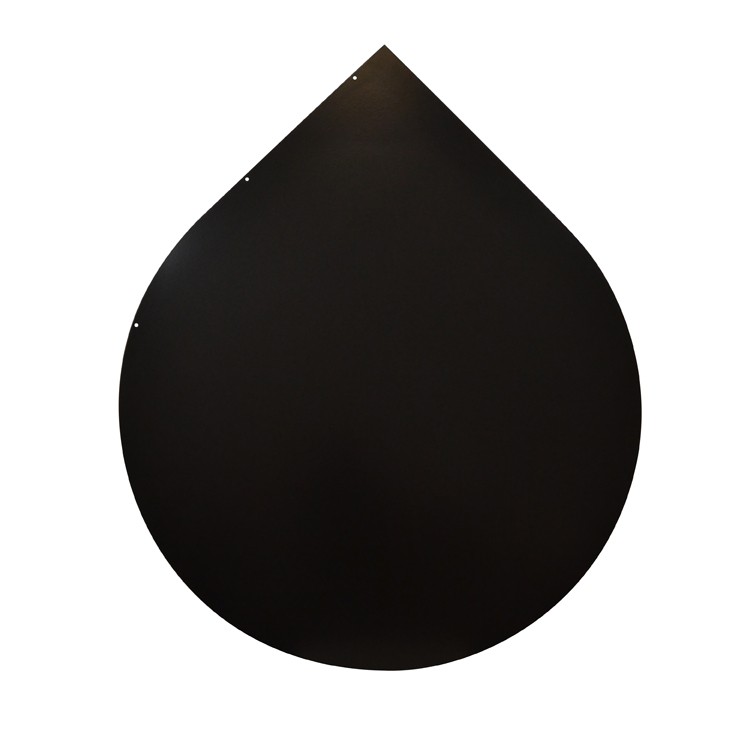 Funkenschutzplatte Stahl grau / schwarz Ø 110cm Tropfen