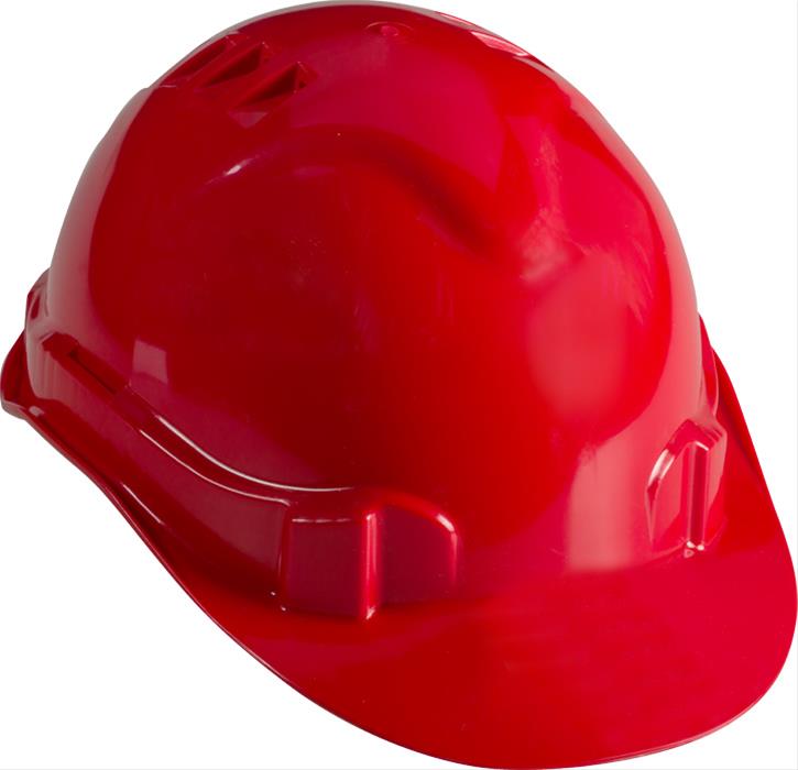 Schutzhelm, mit Kunststoffschweißband, verstellbar, rot